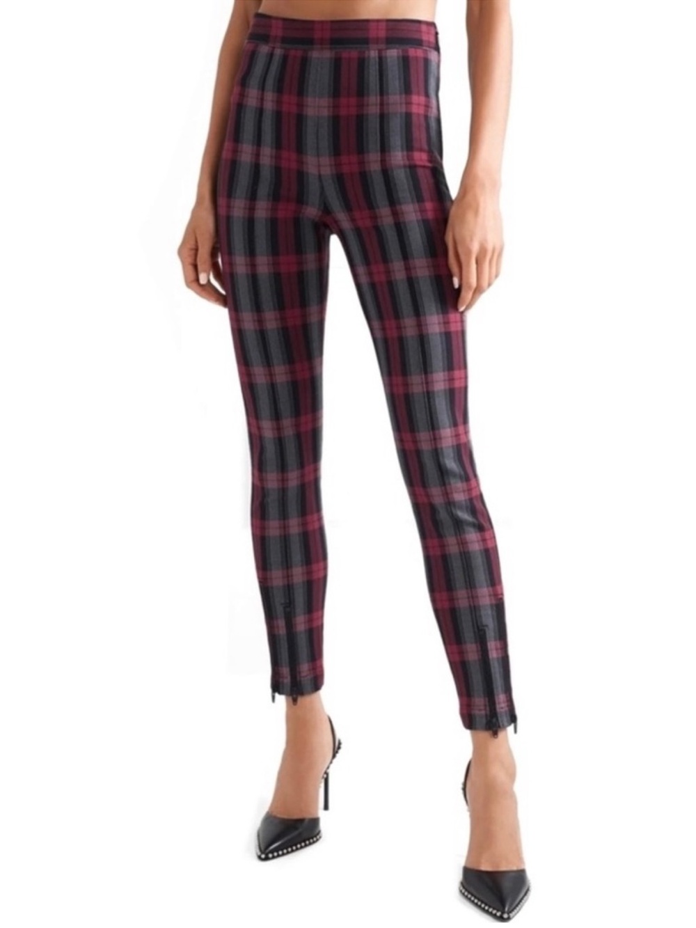 NEW T BY ALEXANDER WANG PLAID LEGGINGS